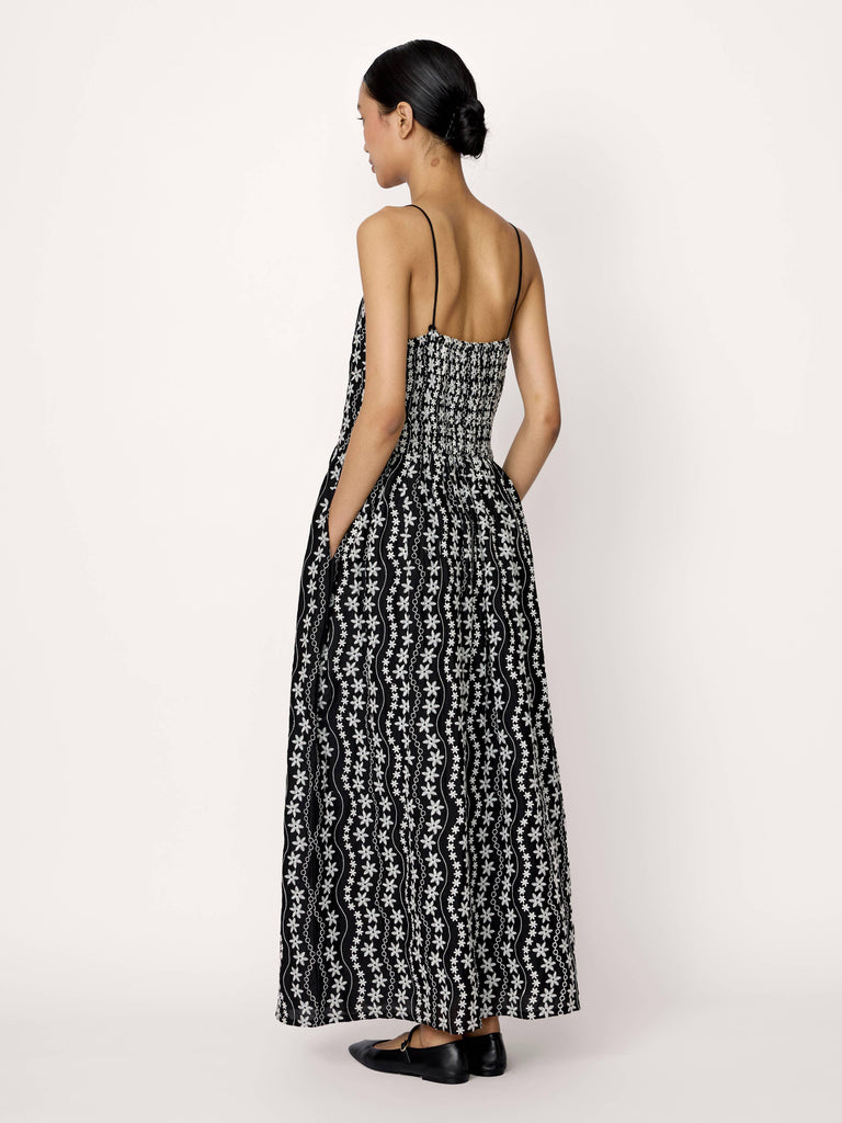 LAUDE the Label - Strappy Bodice Dress - Embroidered Floral-LAUDE the Label-treehaus