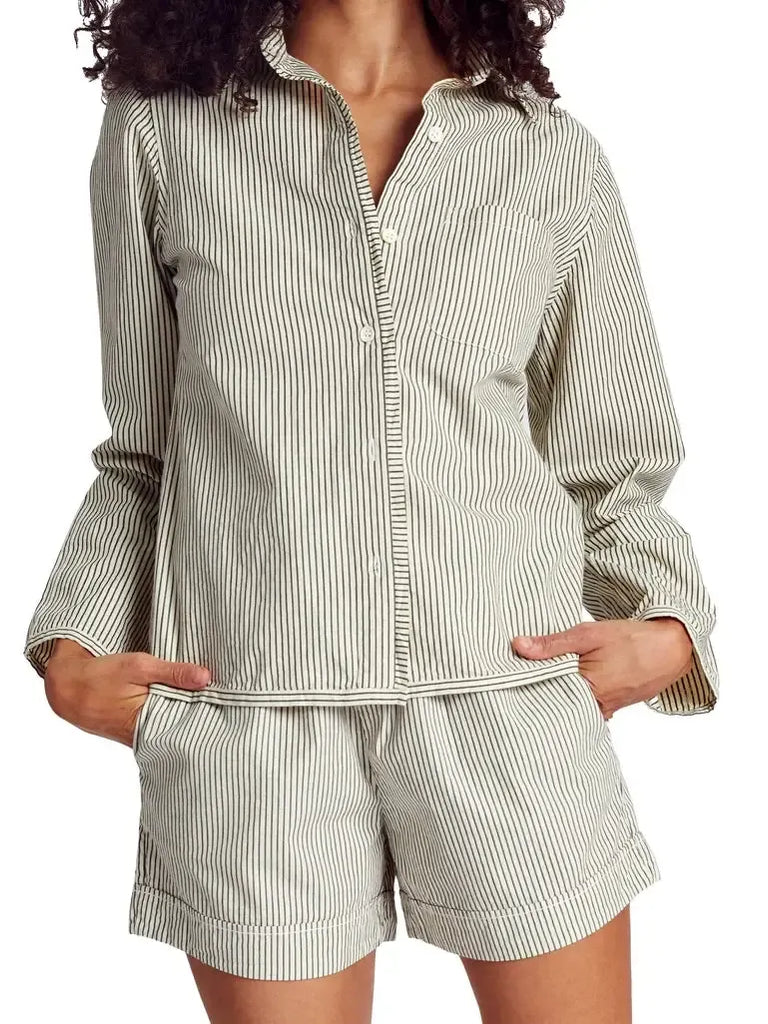 LWN - Sami Shirt - Natural - Pencil Stripe-LWN-treehaus