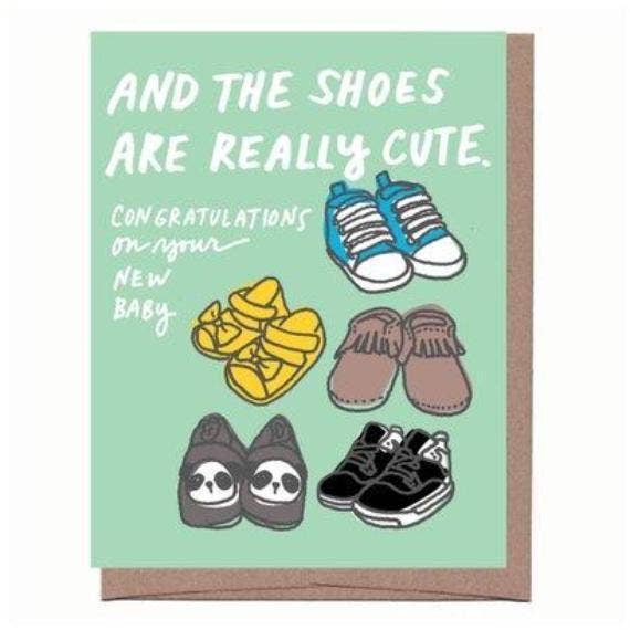 La Familia Green - Baby Shoes Greeting Card-La Familia Green-treehaus