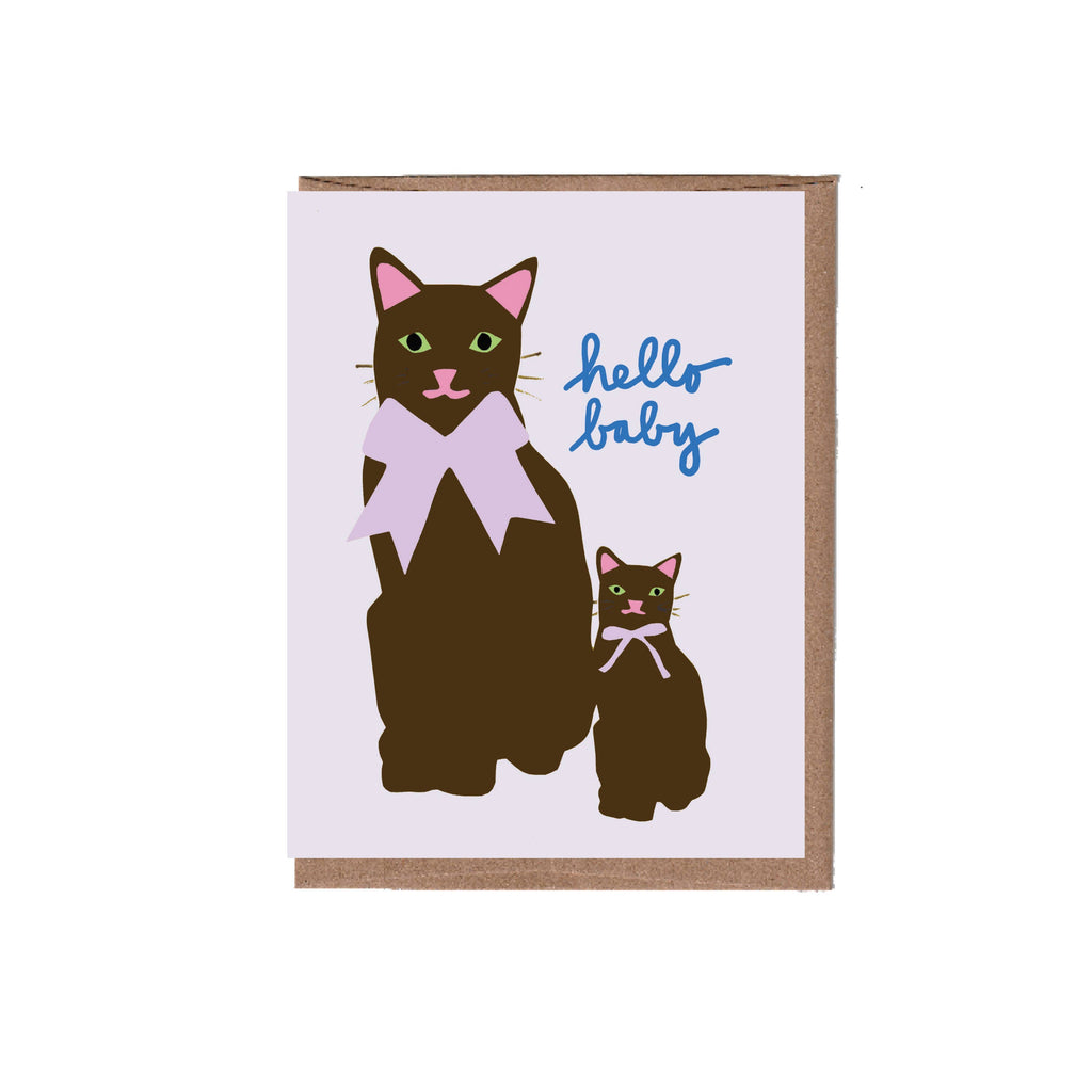 La Familia Green - Cat & Kitten Baby Greeting Card-La Familia Green-treehaus