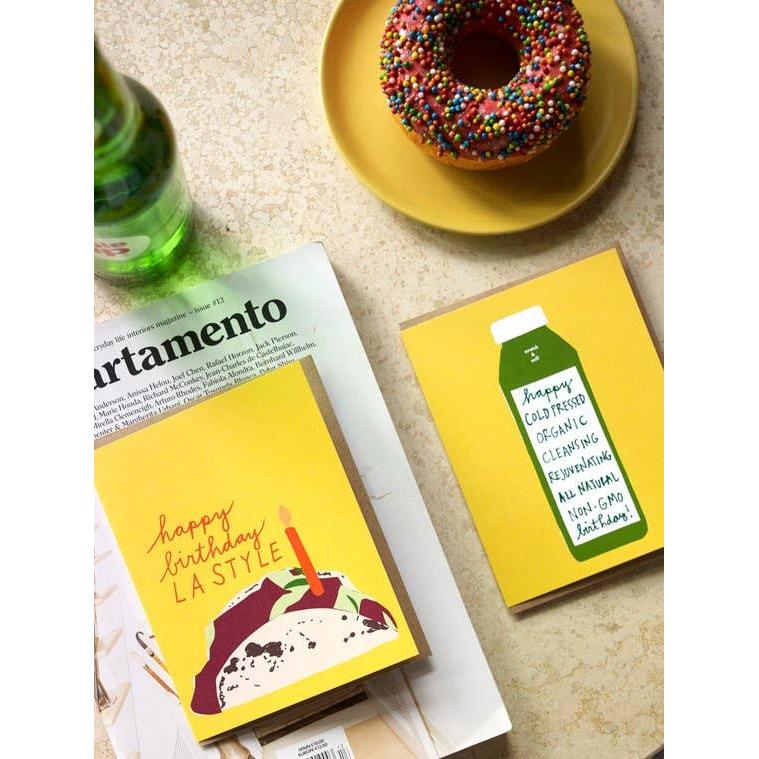 La Familia Green - City Taco Birthday Greeting Card: Los Angeles-La Familia Green-treehaus