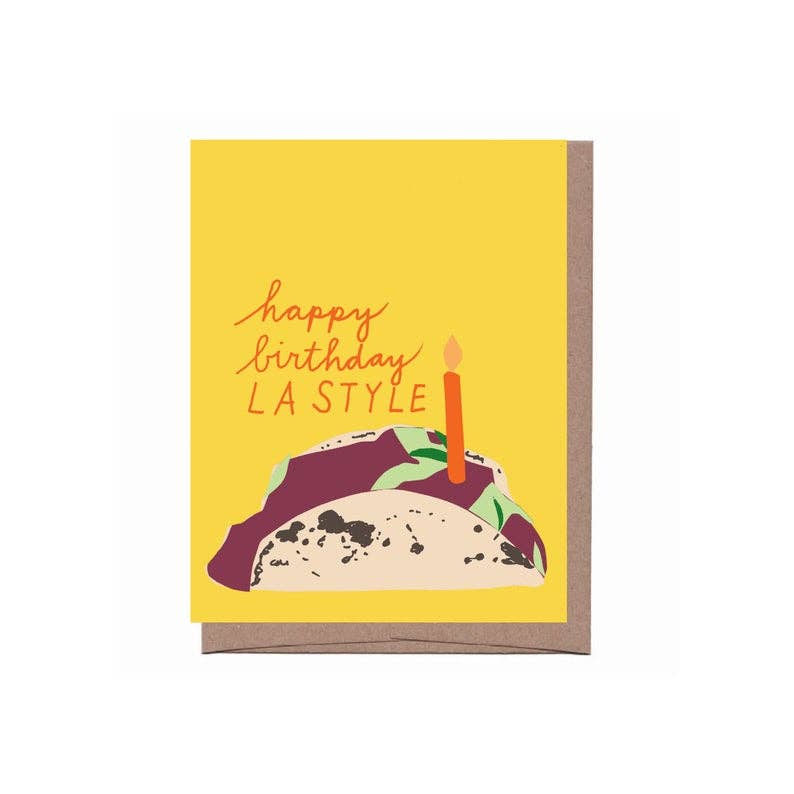 La Familia Green - City Taco Birthday Greeting Card: Los Angeles-La Familia Green-treehaus