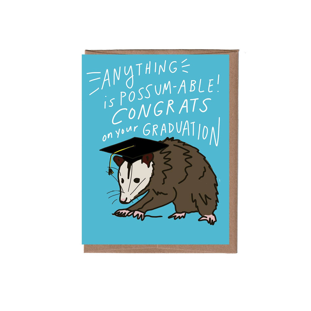 La Familia Green - Possum Graduation Greeting Card-La Familia Green-treehaus