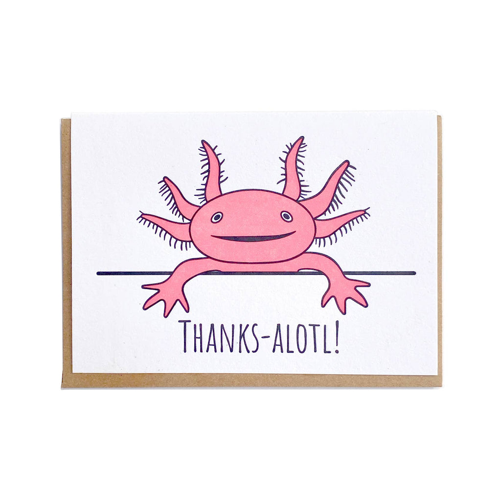 Lady Pilot Letterpress - Axolotl Thanks-Lady Pilot Letterpress-treehaus