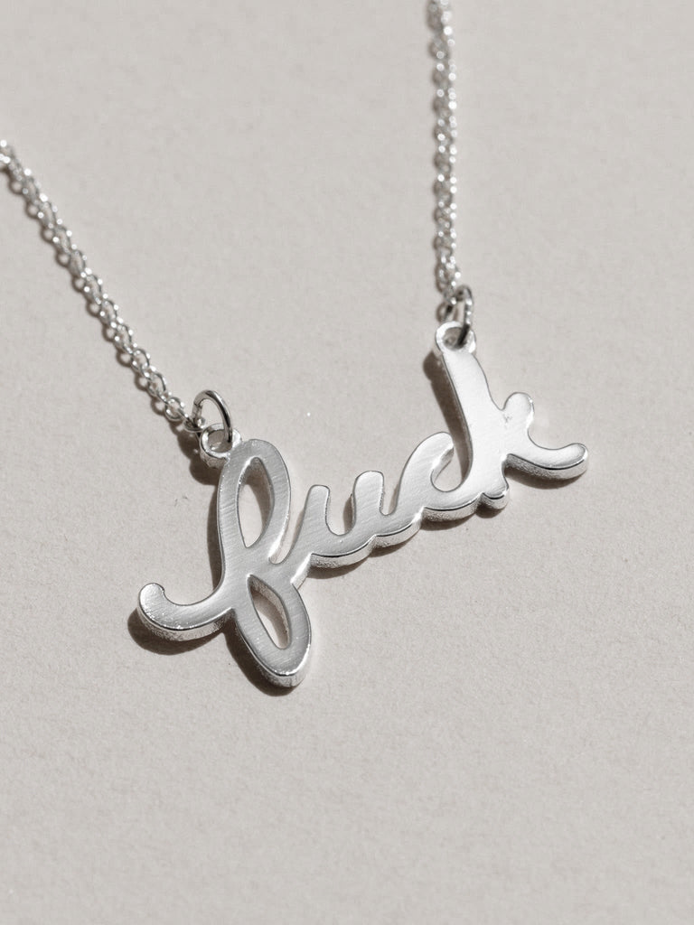 Larissa Loden - Fuck Script Necklace - Sterling Silver-Larissa Loden-treehaus