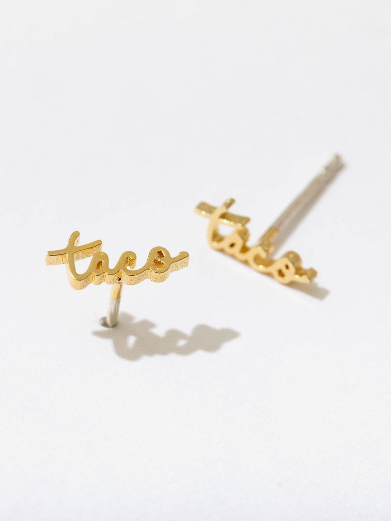 Larissa Loden - Taco Single Stud Earring - Gold-Larissa Loden-treehaus