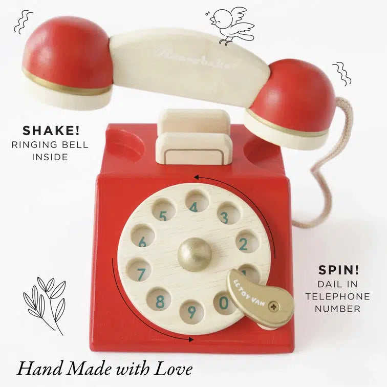 Le Toy Van - Vintage Wooden Phone-Le Toy Van-treehaus