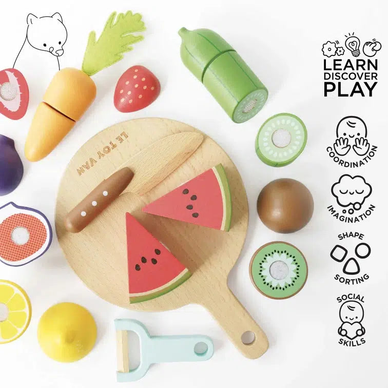 Le Toy Van - Wooden Chopping Board and Food-Le Toy Van-treehaus