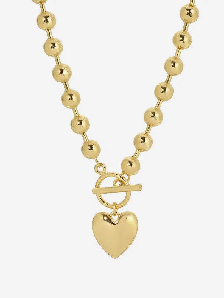 Leeada - Le Bébé Heart Toggle Necklace - Gold-Leeada-treehaus