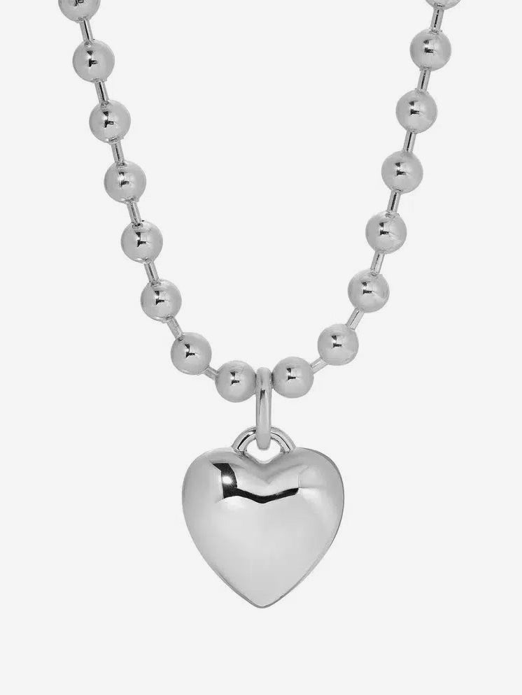 Leeada - That's So Goode Heart Necklace - Silver-Leeada-treehaus