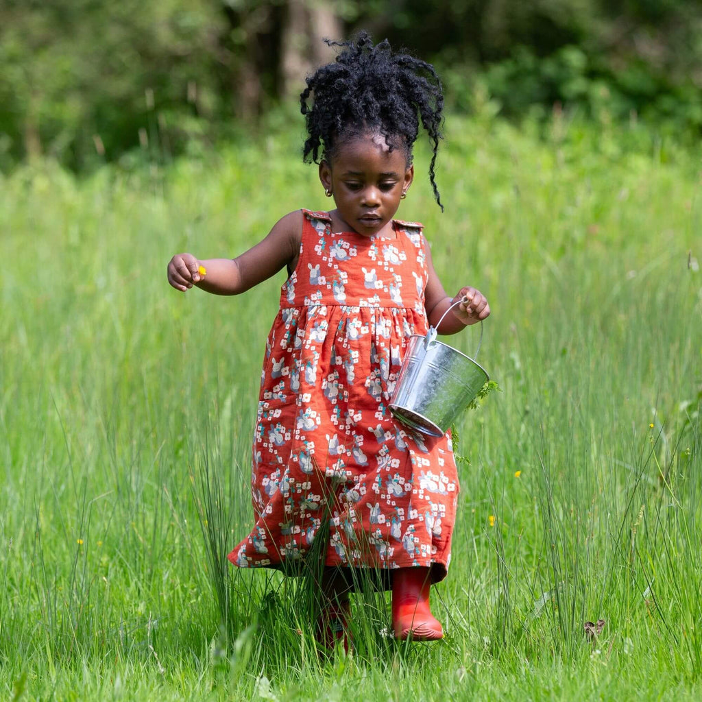 Little Green Radicals - Little Rabbits Reversible Pinny Dress-Little Green Radicals-treehaus
