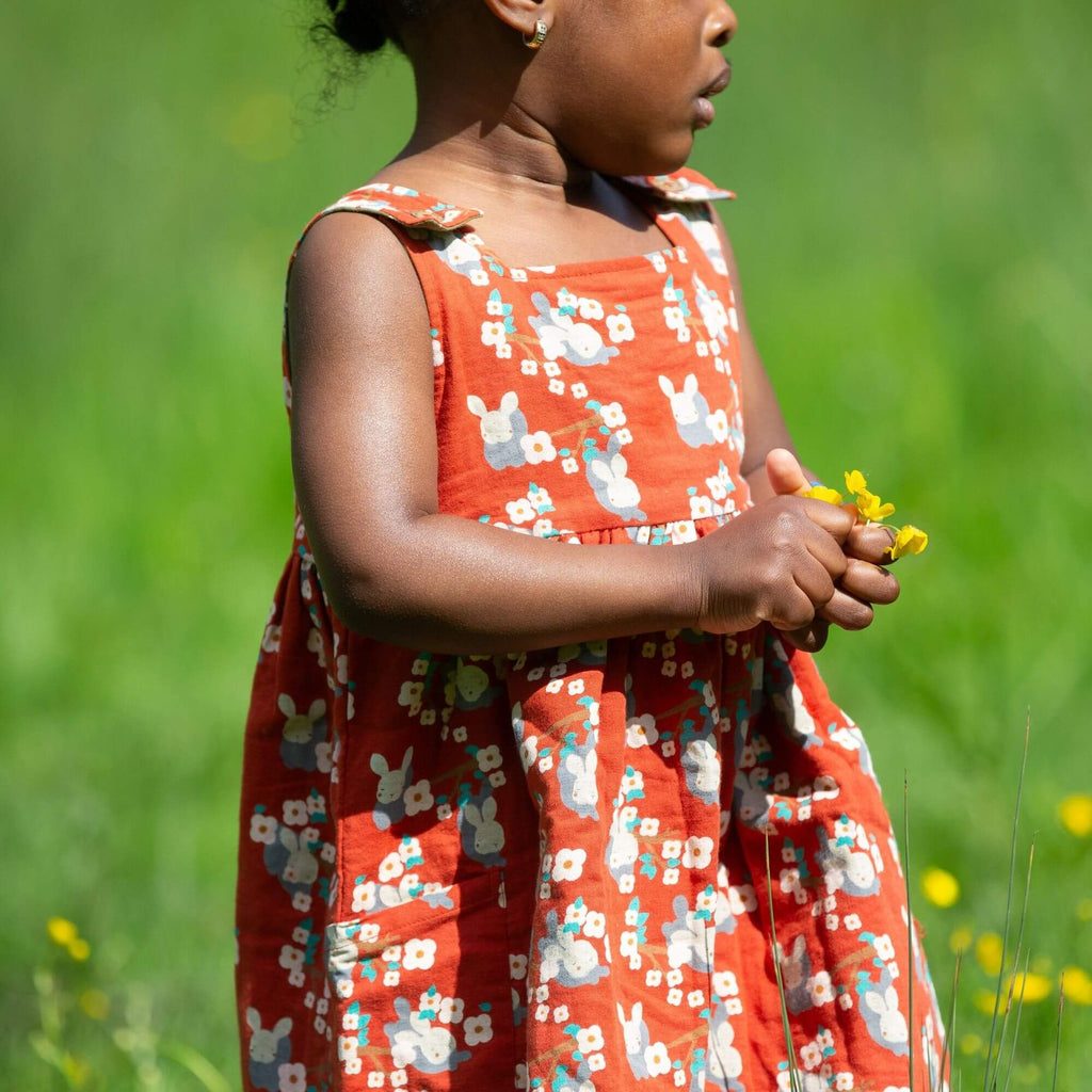 Little Green Radicals - Little Rabbits Reversible Pinny Dress-Little Green Radicals-treehaus