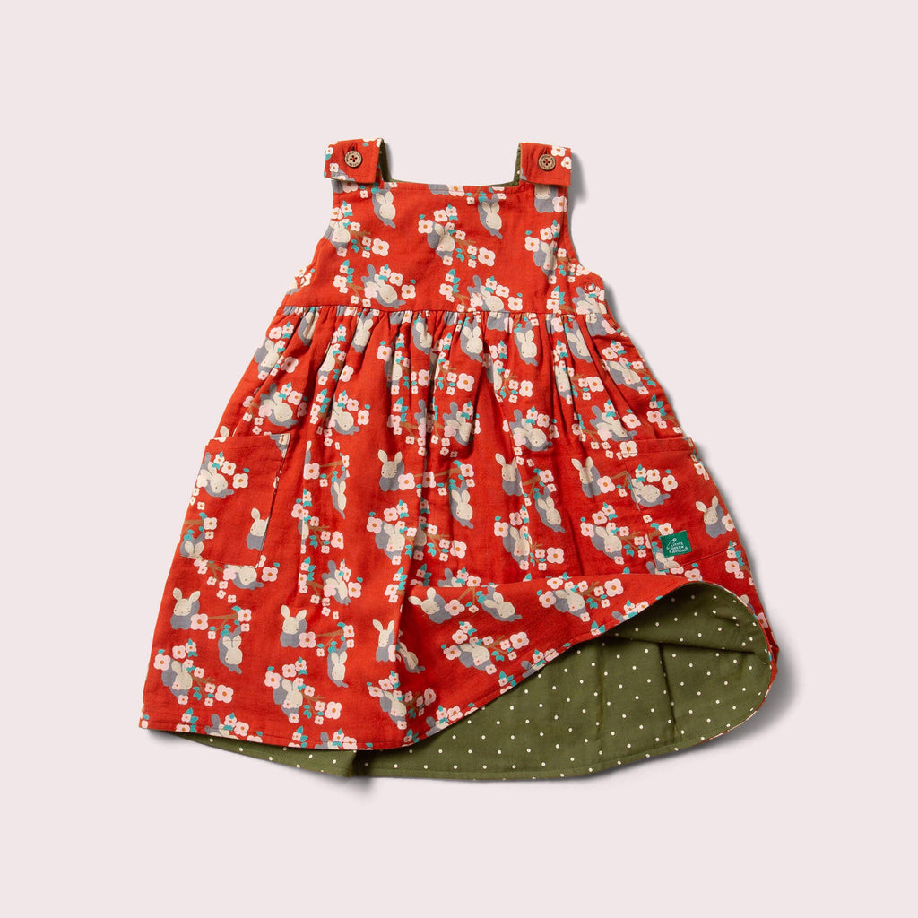 Little Green Radicals - Little Rabbits Reversible Pinny Dress-Little Green Radicals-treehaus