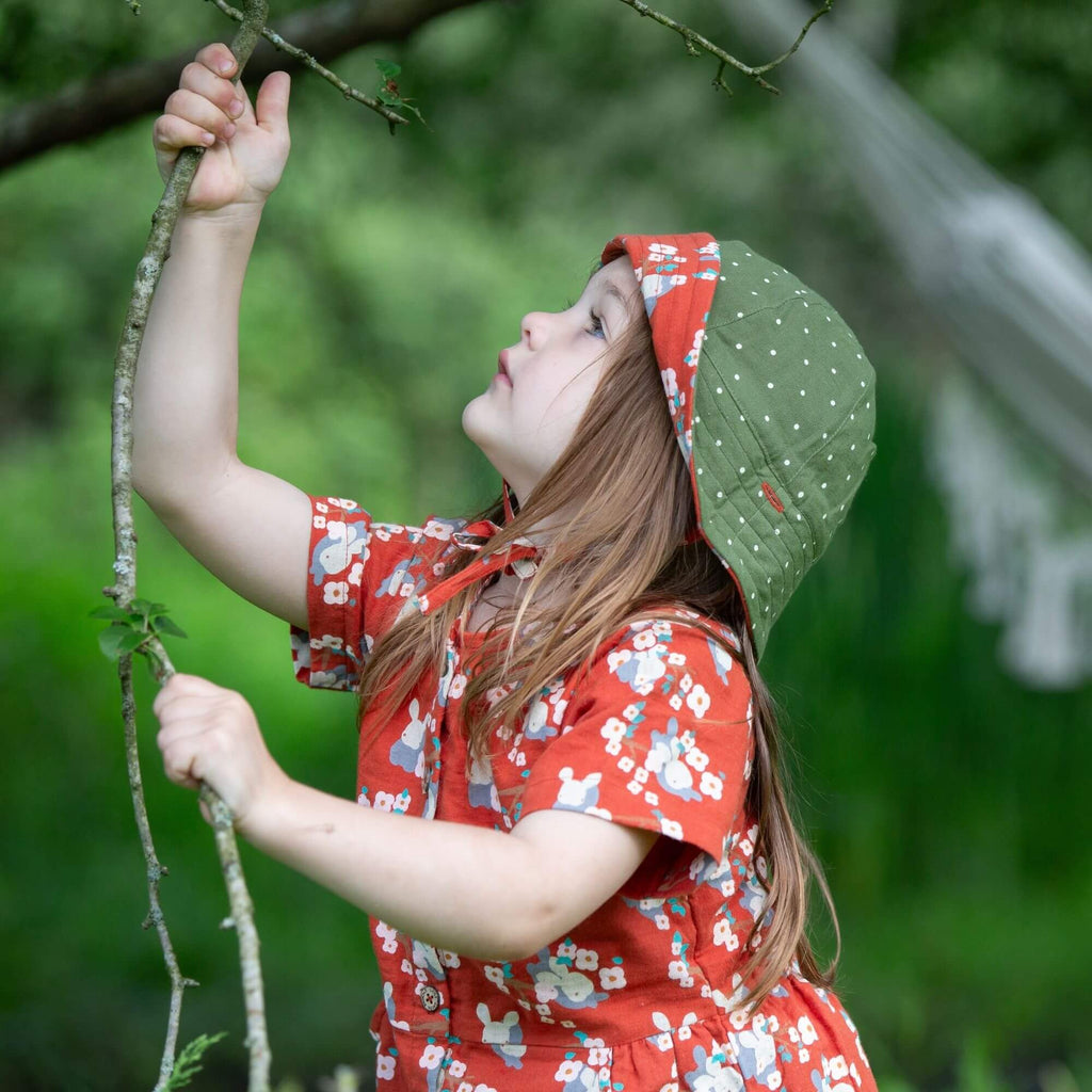Little Green Radicals - Little Rabbits Reversible Sunhat-Little Green Radicals-treehaus