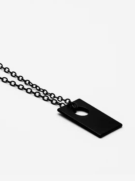 Locked and Layered - Rectangular Bar w/ circle Necklace-Locked and Layered-treehaus