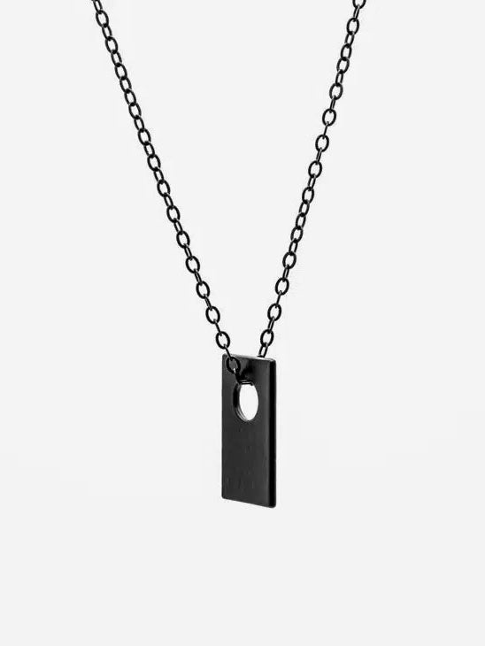 Locked and Layered - Rectangular Bar w/ circle Necklace-Locked and Layered-treehaus