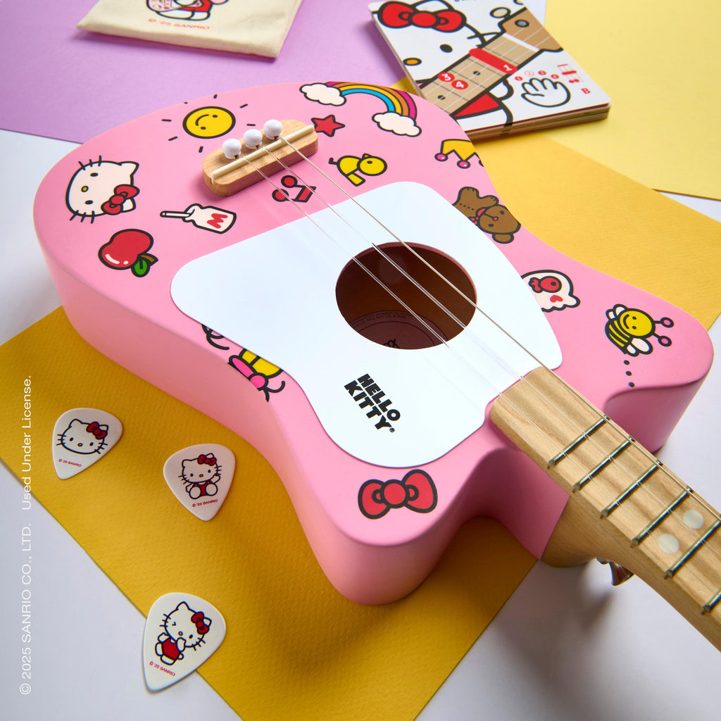 Loog - Mini Guitar - Hello Kitty Pink - Ages 3+-Loog Guitars-treehaus