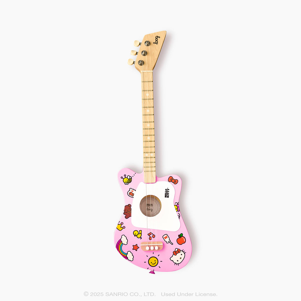 Loog - Mini Guitar - Hello Kitty Pink - Ages 3+-Loog Guitars-treehaus