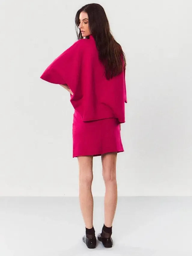 Mantra - Bo Mock Neck Poncho - Berry-Mantra-treehaus