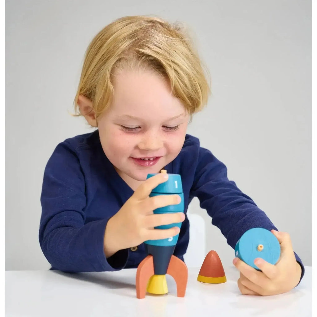 Mentari Toys - Stacking Counting Rocket-Mentari Toys-treehaus