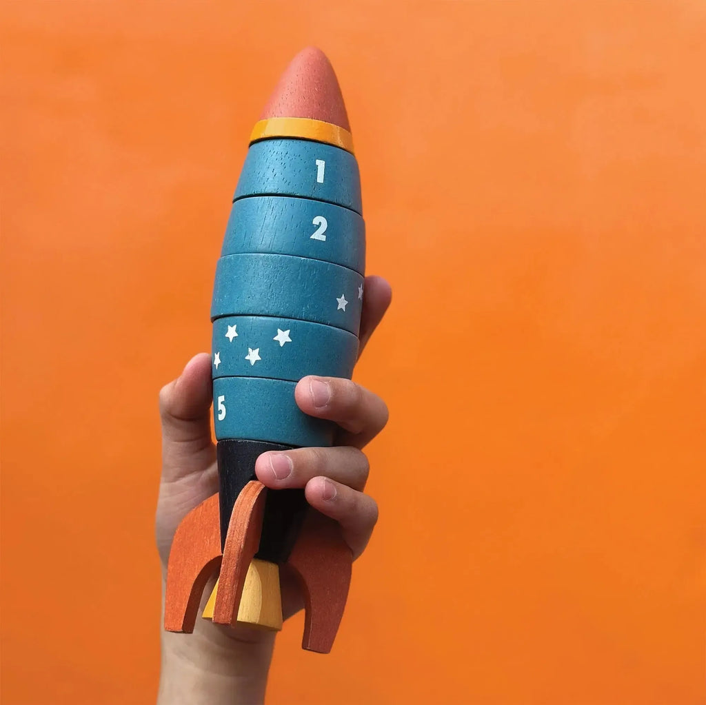 Mentari Toys - Stacking Counting Rocket-Mentari Toys-treehaus