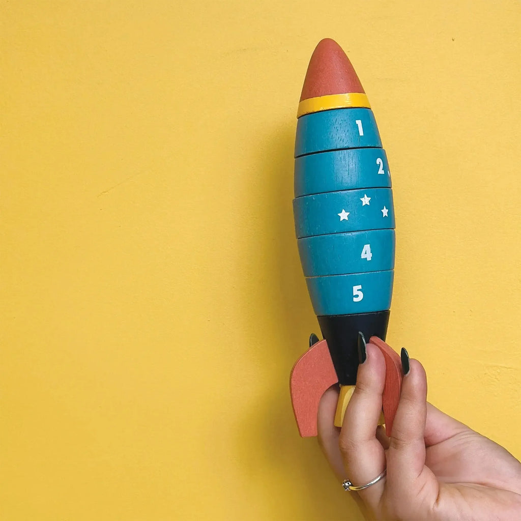 Mentari Toys - Stacking Counting Rocket-Mentari Toys-treehaus