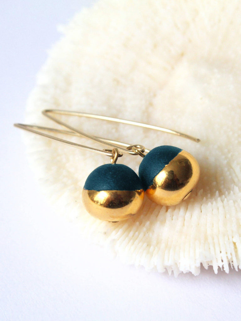 Mier Luo - Gold Dipped Pearl Earrings - Teal-Mier Luo-treehaus