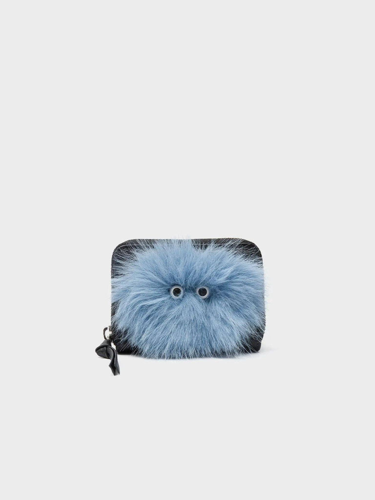 Min & Mon - Frodo Zip Around Wallet - Fuzzy Monster - Black/Blue-Min & Mon-treehaus