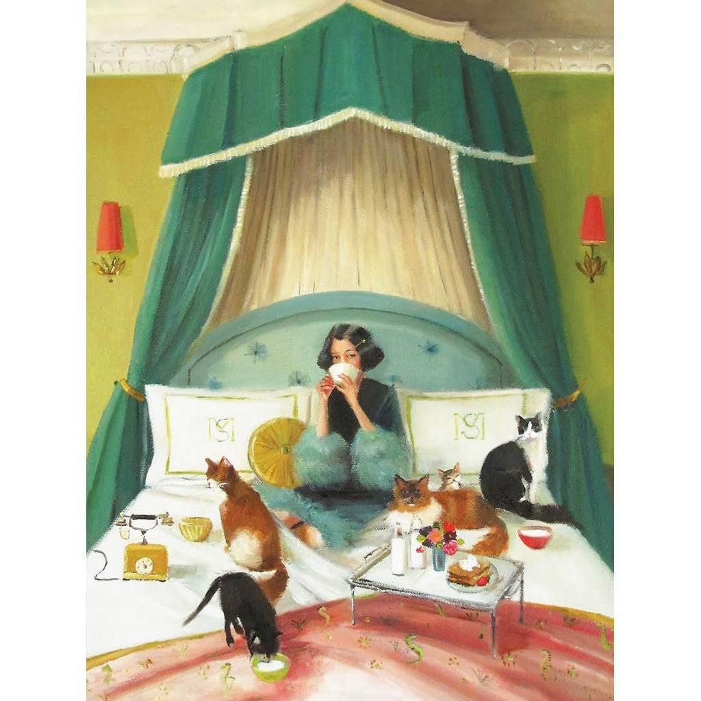 New York Puzzle Company - Breakfast in Bed - 500 Pc Puzzle-New York Puzzle Company-treehaus