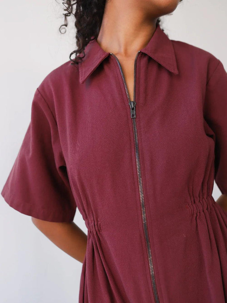 Noble - Long Utility Dress - Bordeaux-Noble-treehaus