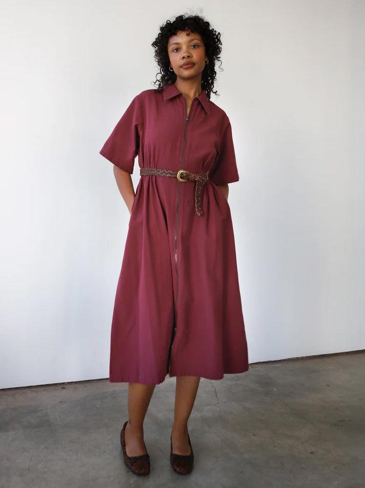 Noble - Long Utility Dress - Bordeaux-Noble-treehaus