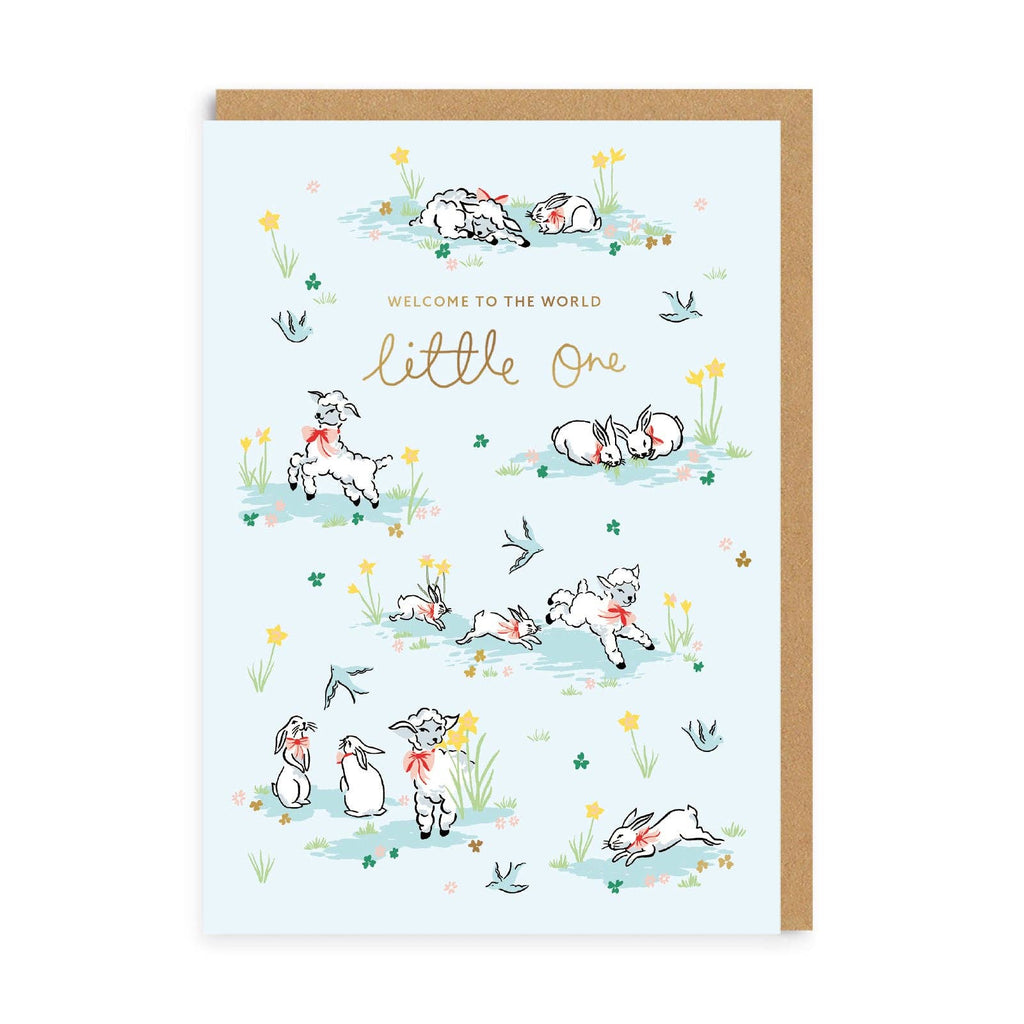 Ohh Deer - Hello Little One Lambs Greeting Card-Ohh Deer-treehaus