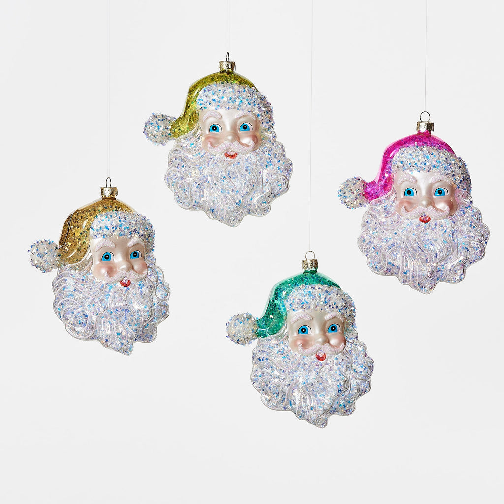 One Hundred 80 Degrees - Cheerful Santa Ornament - Gold-One Hundred 80 Degrees-treehaus