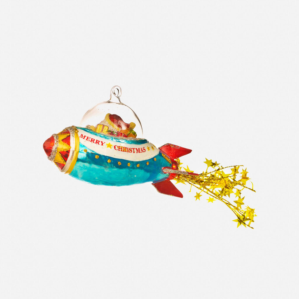 One Hundred 80 Degrees - Rocket Santa Ornament-One Hundred 80 Degrees-treehaus