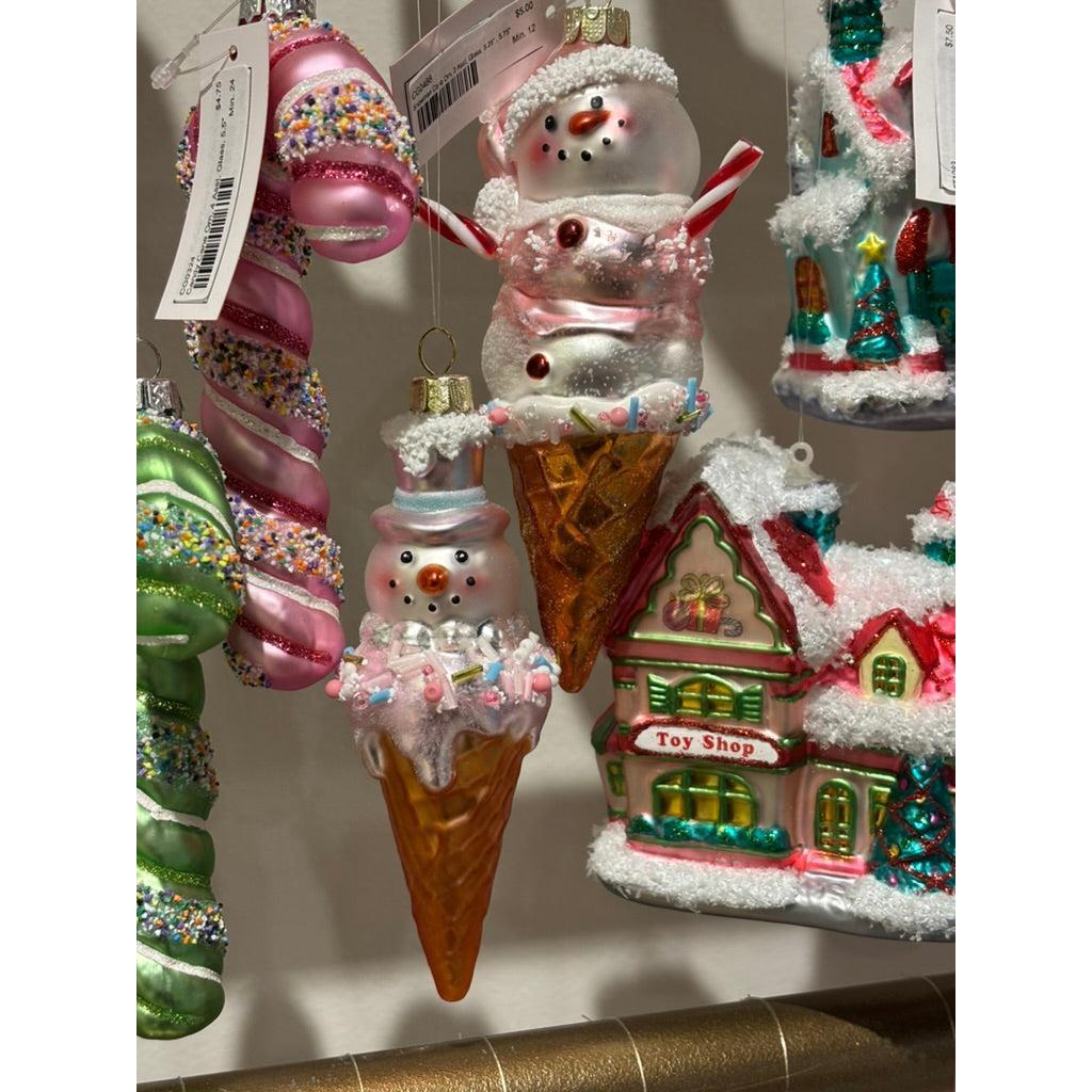 One Hundred 80 Degrees - Snowman Cone Ornament-One Hundred 80 Degrees-treehaus