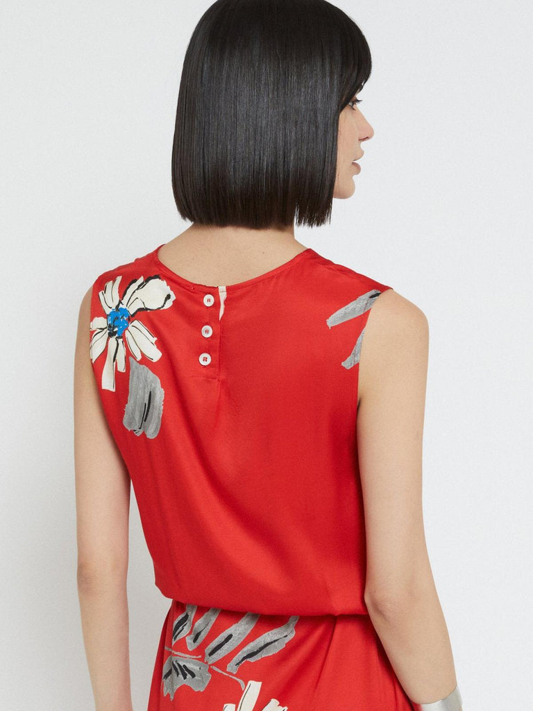 Ottod'Ame - Floral Print Dress - Red-Ottod'Ame-treehaus