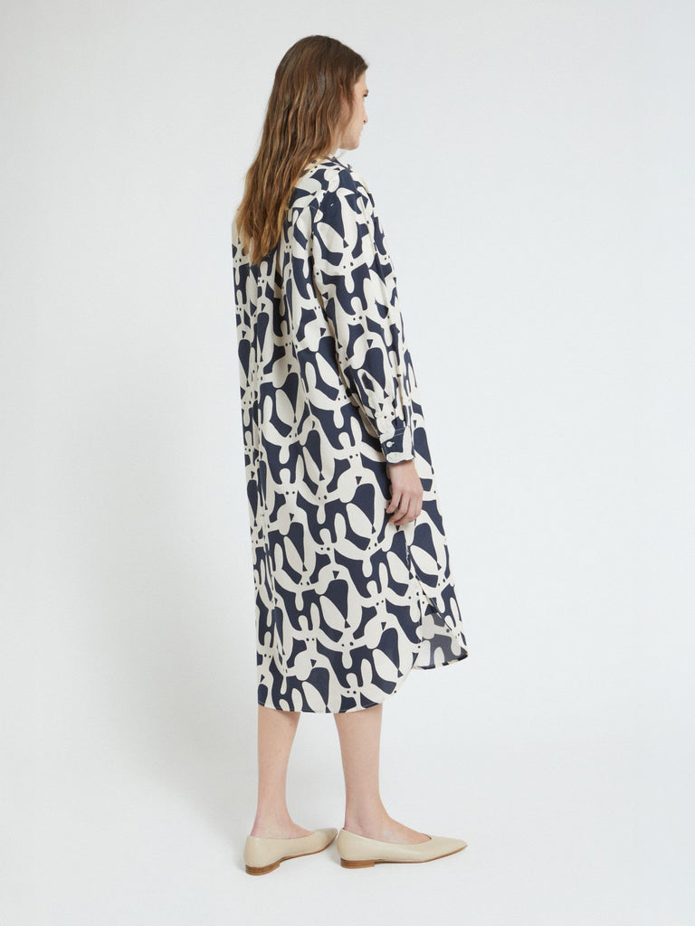 Ottod'Ame - Graphic Print Midi Shirt Dress - Night-Ottod'Ame-treehaus