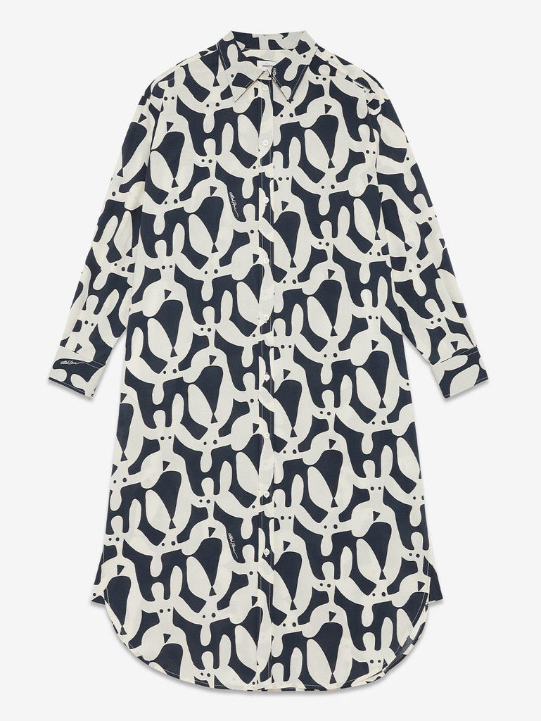 Ottod'Ame - Graphic Print Midi Shirt Dress - Night-Ottod'Ame-treehaus