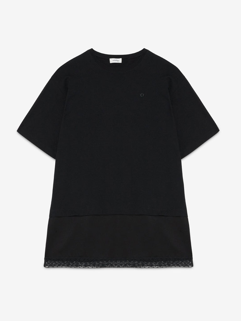 Ottod'Ame - Oversized T-shirt Mini with Slip Detail - Black-Ottod'Ame-treehaus