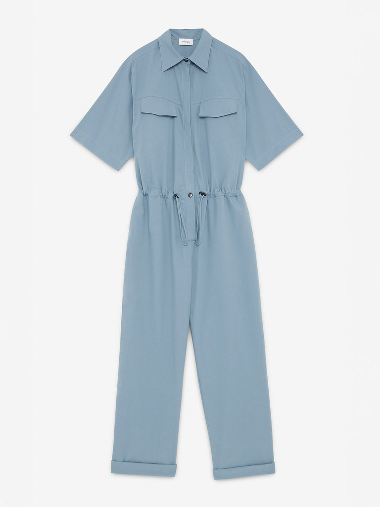 Ottod'Ame - Poplin Jumpsuit - Ocean-Ottod'Ame-treehaus