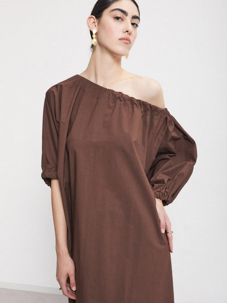 Ottod'Ame - Poplin Midi Dress - Chocolate-Ottod'Ame-treehaus