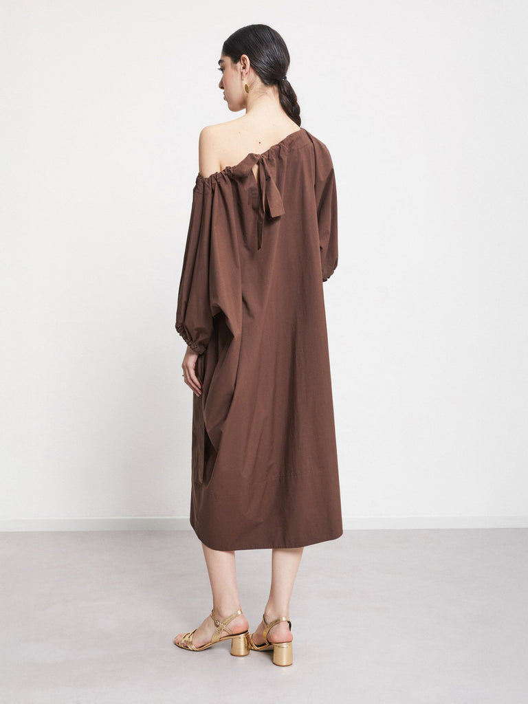 Ottod'Ame - Poplin Midi Dress - Chocolate-Ottod'Ame-treehaus