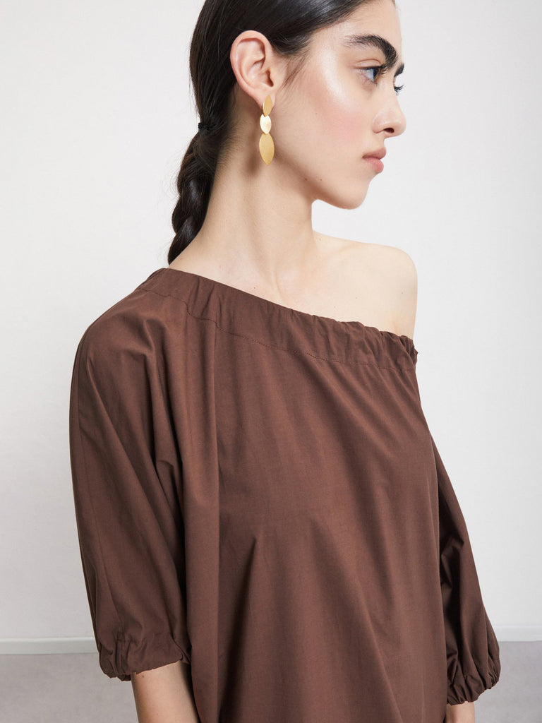 Ottod'Ame - Poplin Midi Dress - Chocolate-Ottod'Ame-treehaus