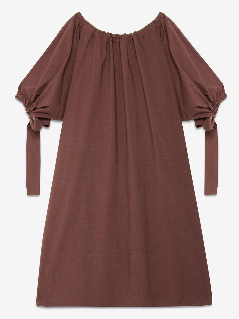 Ottod'Ame - Poplin Midi Dress - Chocolate-Ottod'Ame-treehaus