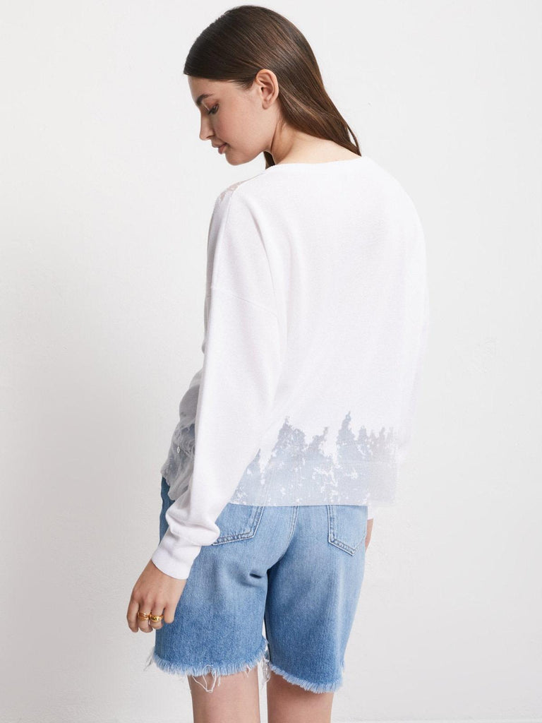 Ottod'Ame - Pullover with Burn Out Detail - White-Ottod'Ame-treehaus