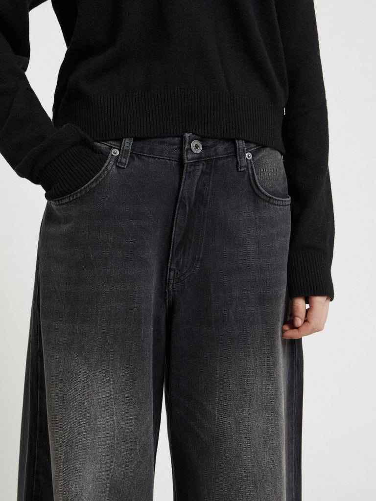 Ottod'Ame - Super Wide Leg Jeans - Washed Black-Ottod'Ame-treehaus