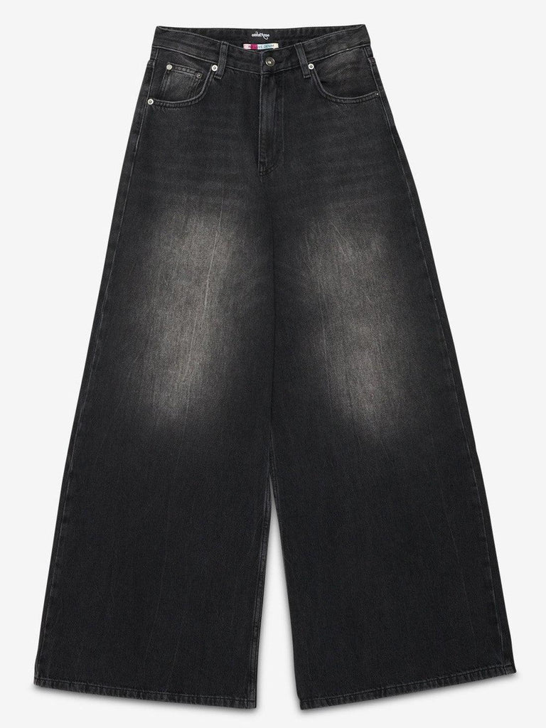 Ottod'Ame - Super Wide Leg Jeans - Washed Black-Ottod'Ame-treehaus