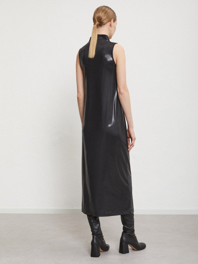 Ottod'Ame - Vinyl Effect Maxi Dress - Black-Ottod'Ame-treehaus