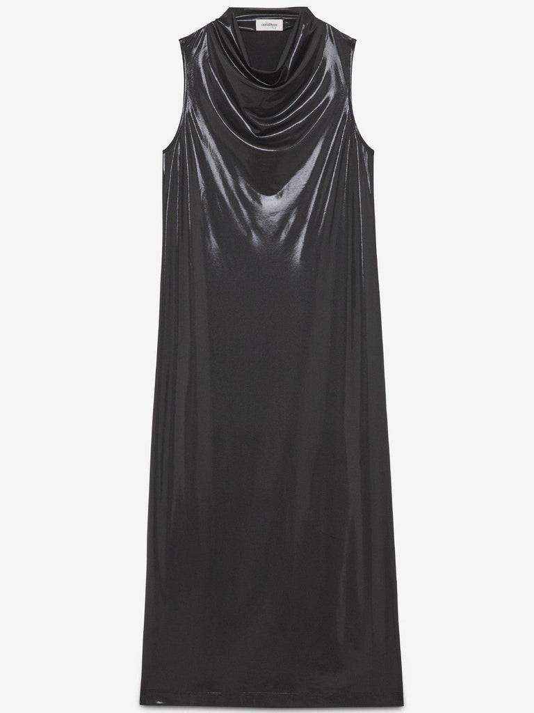 Ottod'Ame - Vinyl Effect Maxi Dress - Black-Ottod'Ame-treehaus