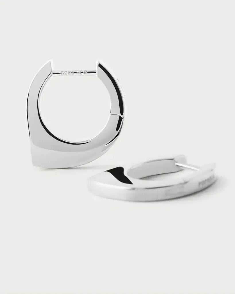 PDPAOLA - Oda Hoops - Sterling Silver - Rhodium Plated-PDPAOLA-treehaus